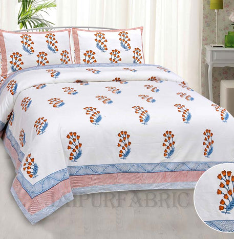 charning rose mustard fine cotton hand block king size bedsheet set