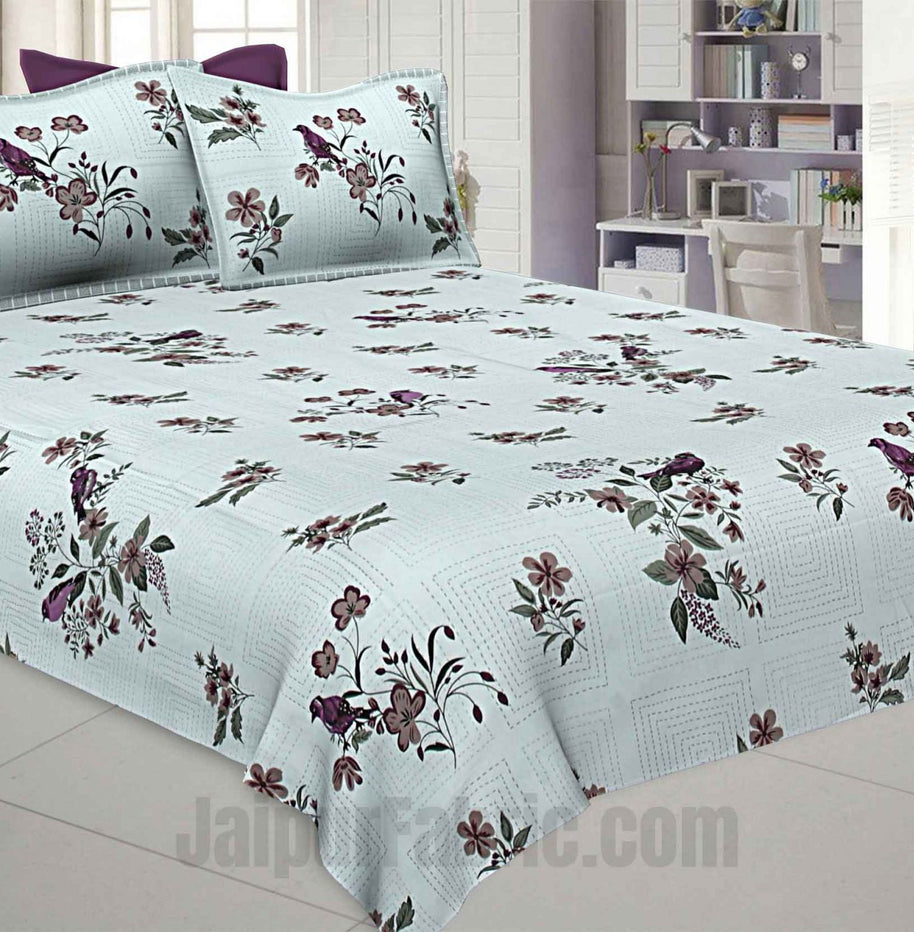 Nature Glory Green Pure Cotton King Size Bedsheet