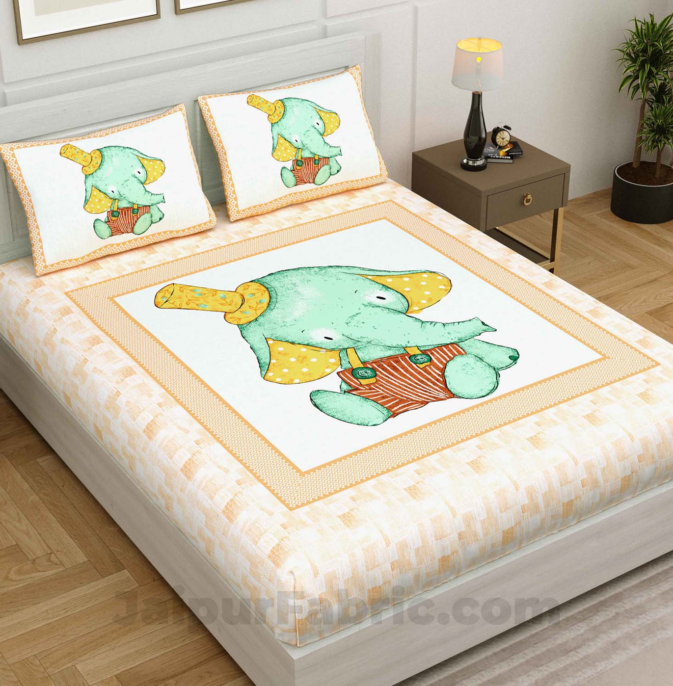 Kids Jolly Jumbo Orange King Size Bedsheet