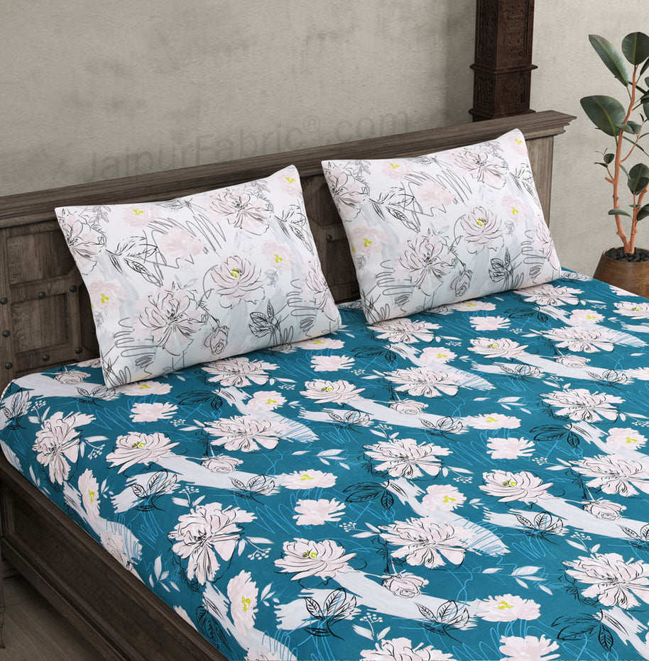 Contemporary Blue King Size Bedsheet