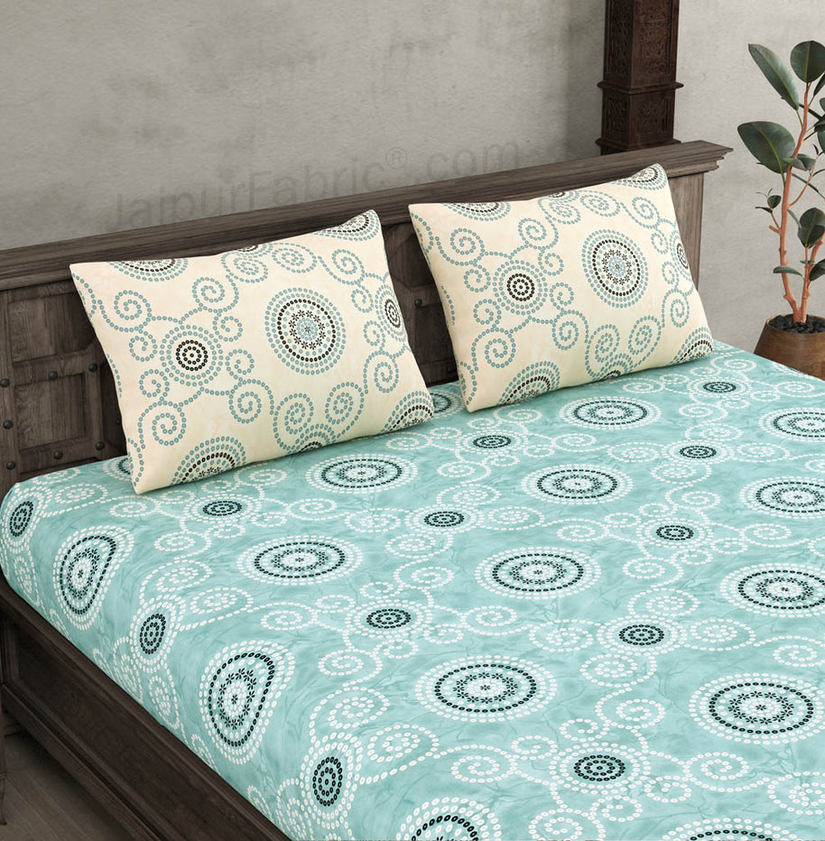 Bhandhej Green King Size Bedsheet