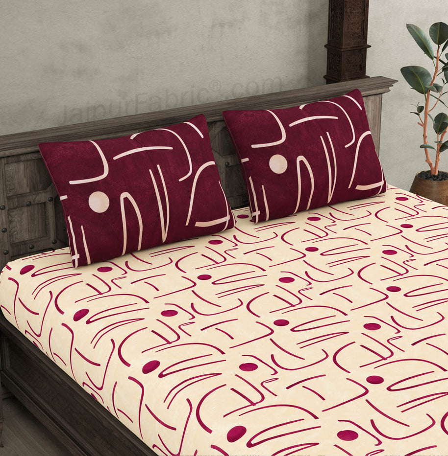 Abstract Art Burgandy King Size Bedsheet