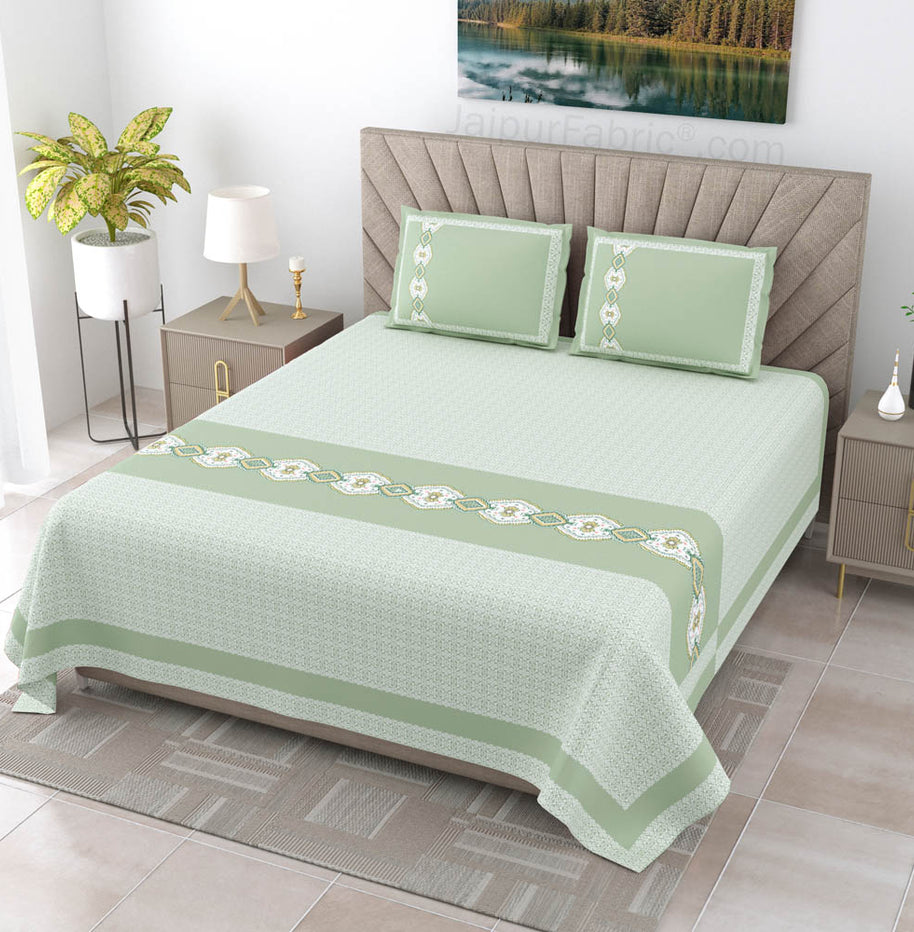 Green Oasis Pure Cotton King Size Double BedSheet