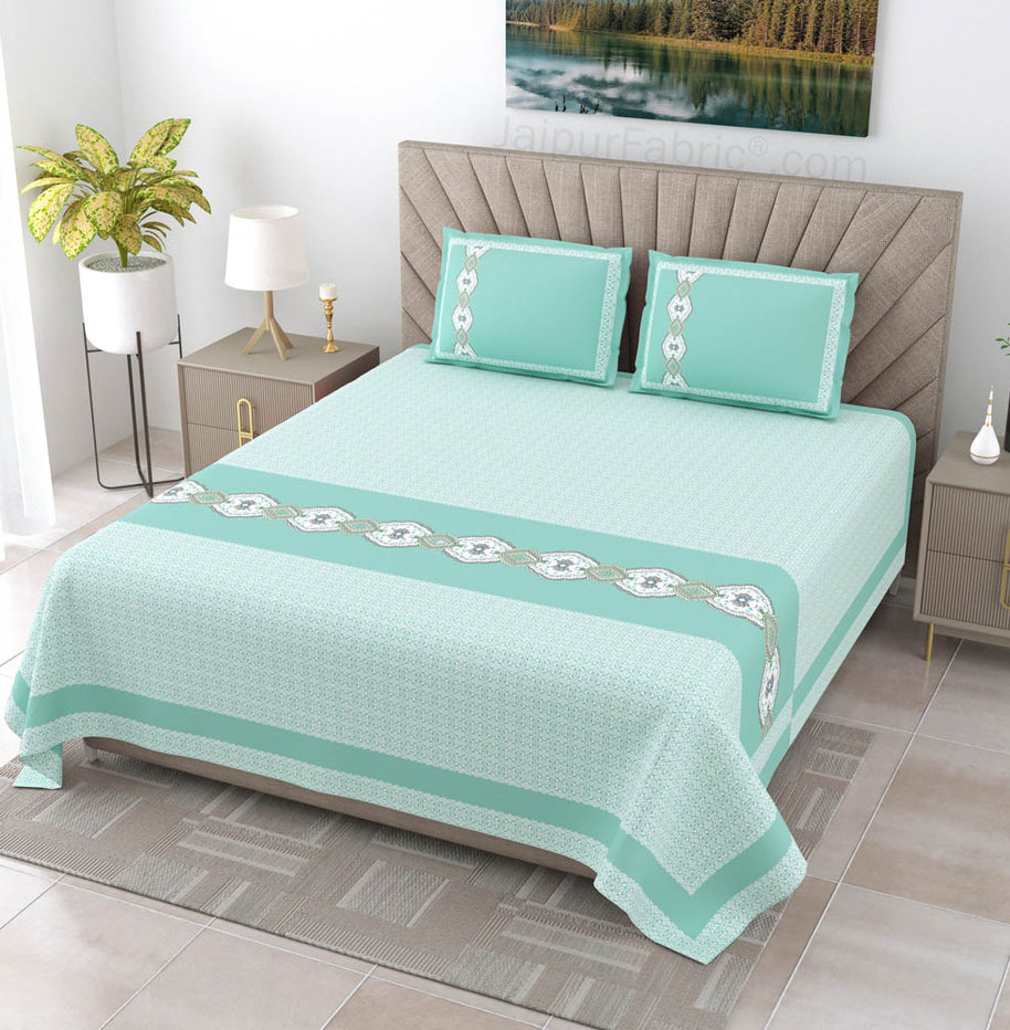 Sea Green Oasis Pure Cotton King Size Double BedSheet