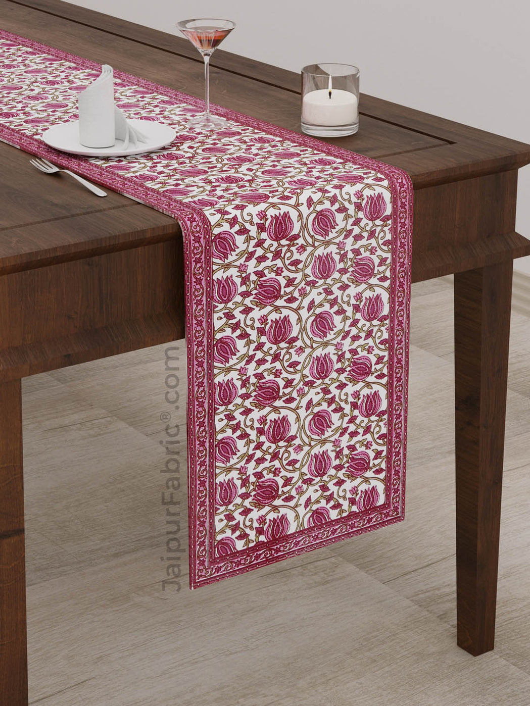 Maroon Pink Floral Set of 13 Table Set