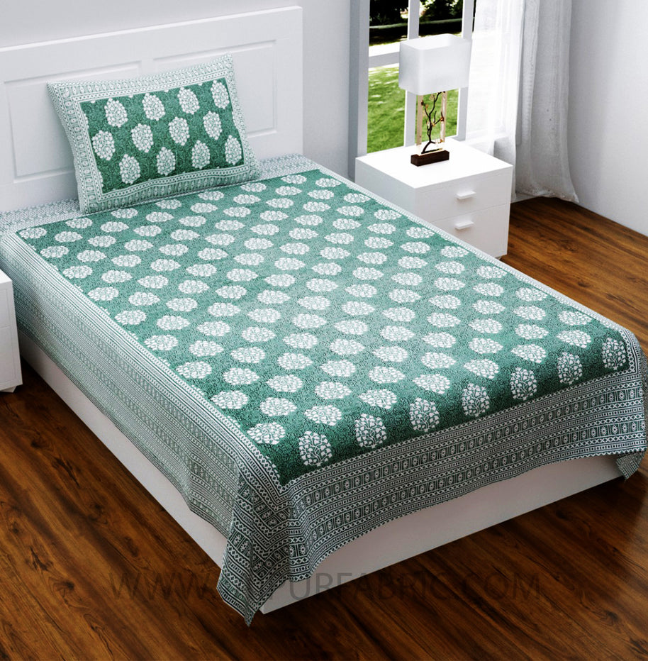 Green Traditional Badge Single Bedsheet