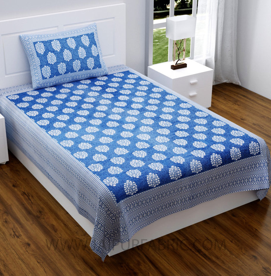 Blue Traditional Badge Single Bedsheet