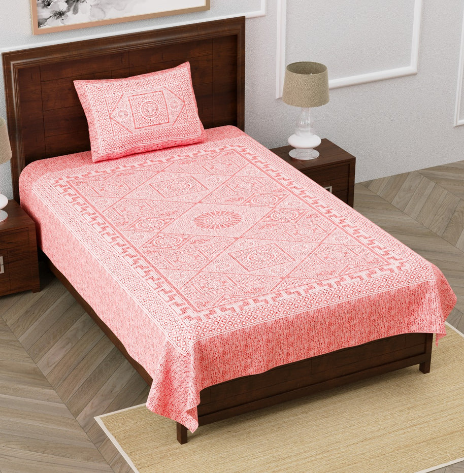 Pearl Array Peach Single Bedsheet