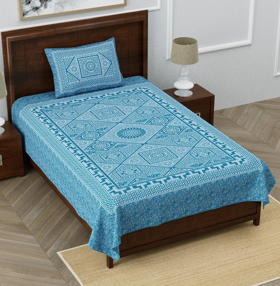 Pearl Array Blue Single Bedsheet