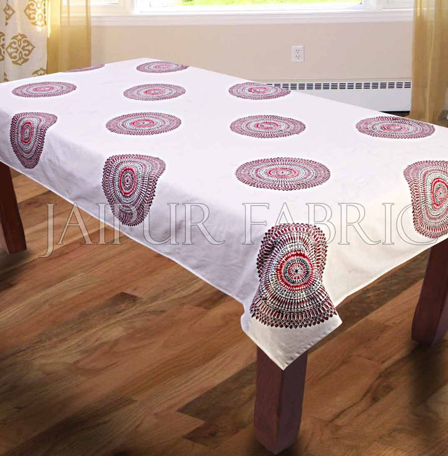 Red Barmeri Print Table Cover