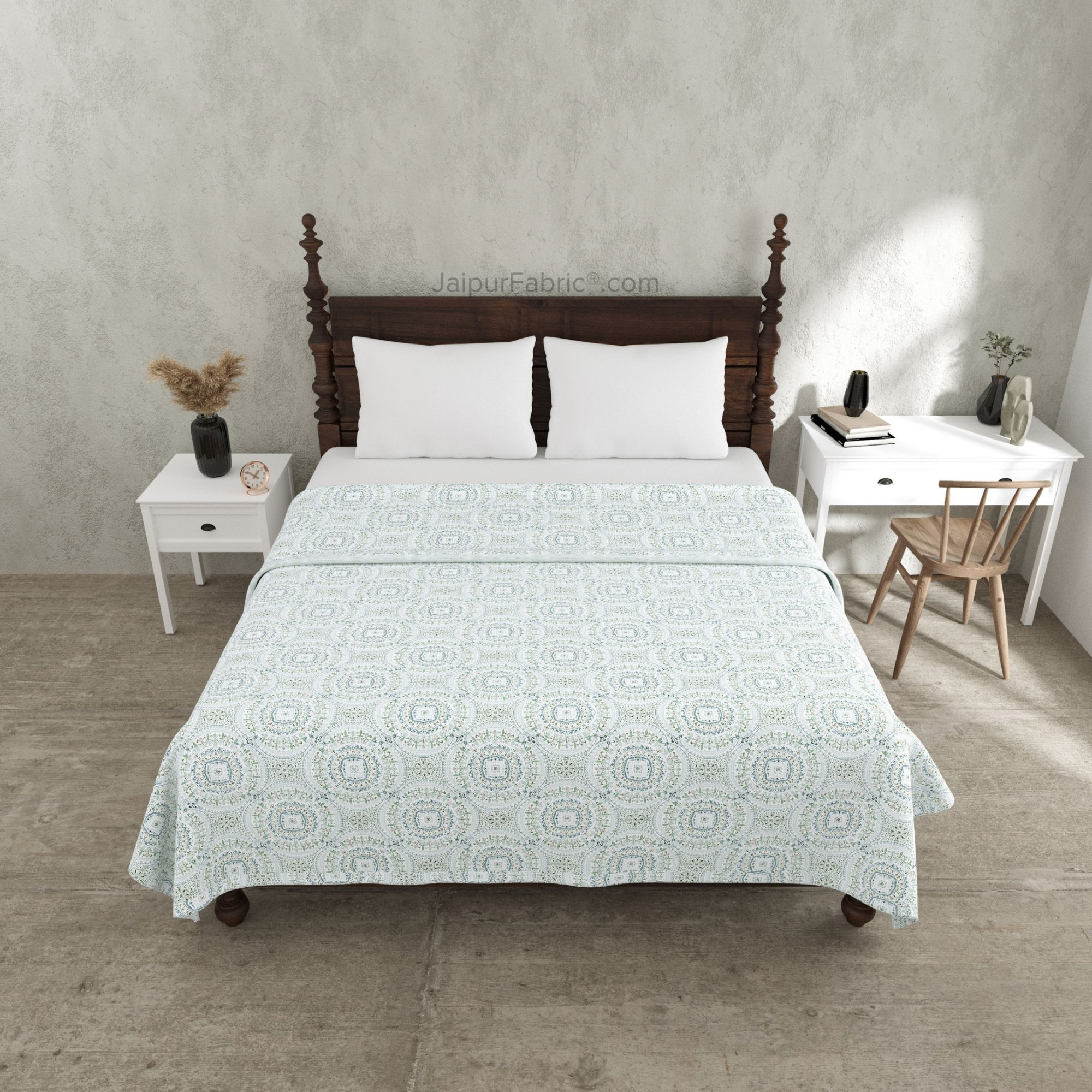 The Iconic Green Cotton Reversible Double Bed Dohar