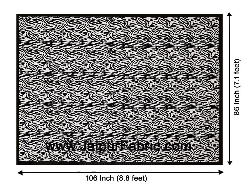 Black Border White  Base Zebra Print Fine Cotton Double Bed sheet  With Pillow Cover