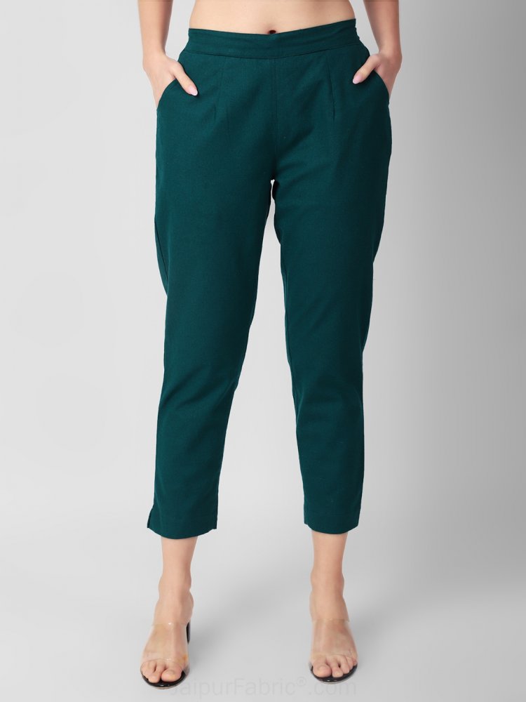 KRG FASHION SOLID DARK GREEN Men Trousers Pant Slim Fit Formal Trouser For  MenRegular Fit