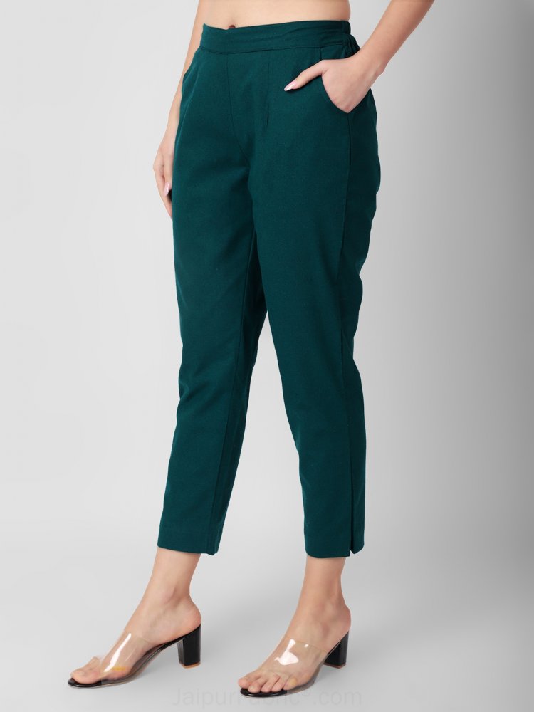 Wide pullon trousers  Bright green  Ladies  HM IN